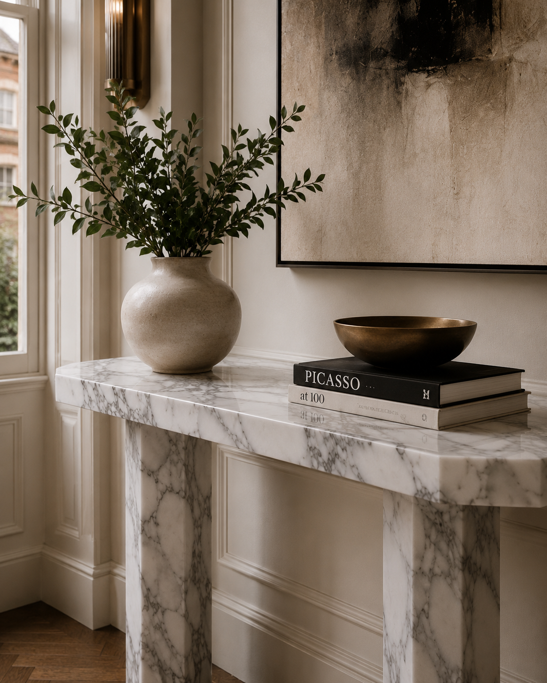 Santorini Marble Console Table