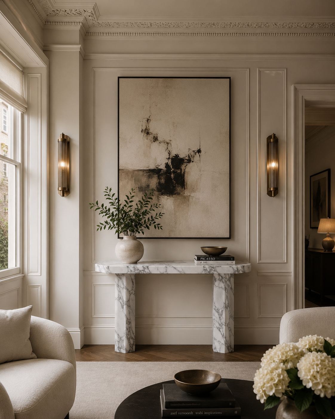 Santorini Marble Console Table